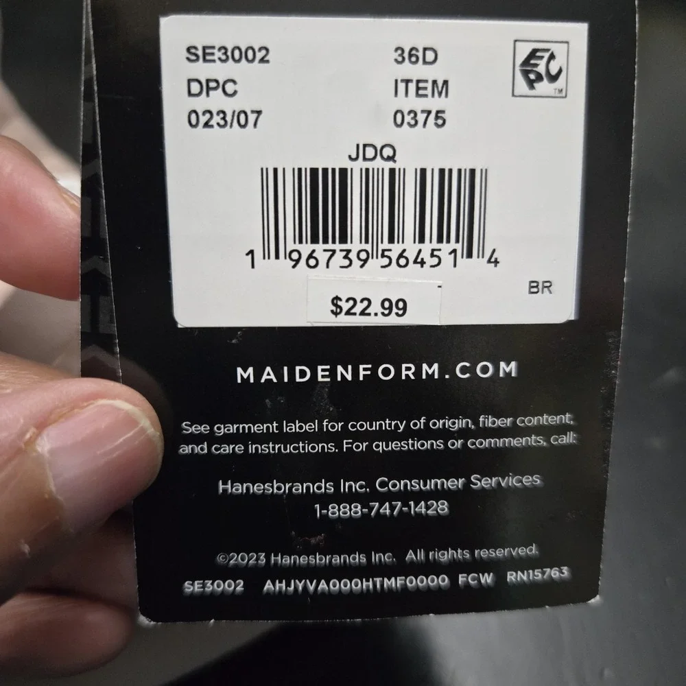 Maidenform Basically Sexy Underwire Bra 36D Nude Padded‎ Feminine Convertible